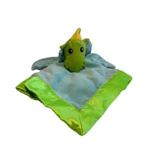 Little Journey Cuddle Buddy Lovey Baby Dinosaur Blue Green Security Blanket